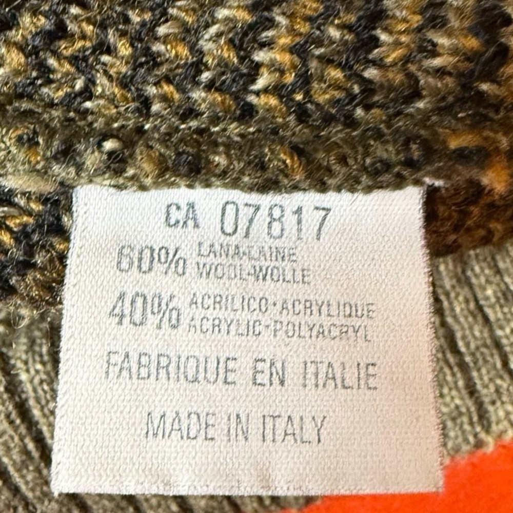 Pronto Uomo Italy Wool Blend Patch Sweater, Men’s XL, Retro Vintage - Picture 4 of 5